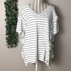 NWT Fantastic Fawn white striped top sz L